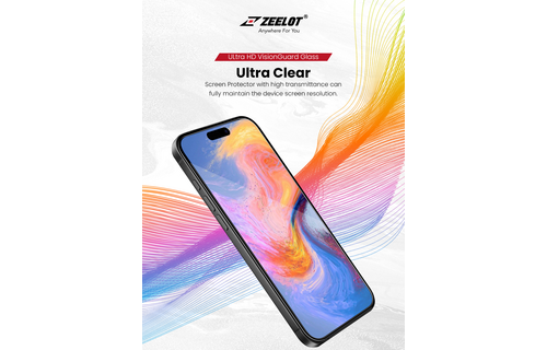 Zeelot Solidsleek 2.5D+ KK9 Supper Glass Ultra HD VisionGuard with Installation Kit for iPhone 18 Pro Max - Retina Clear