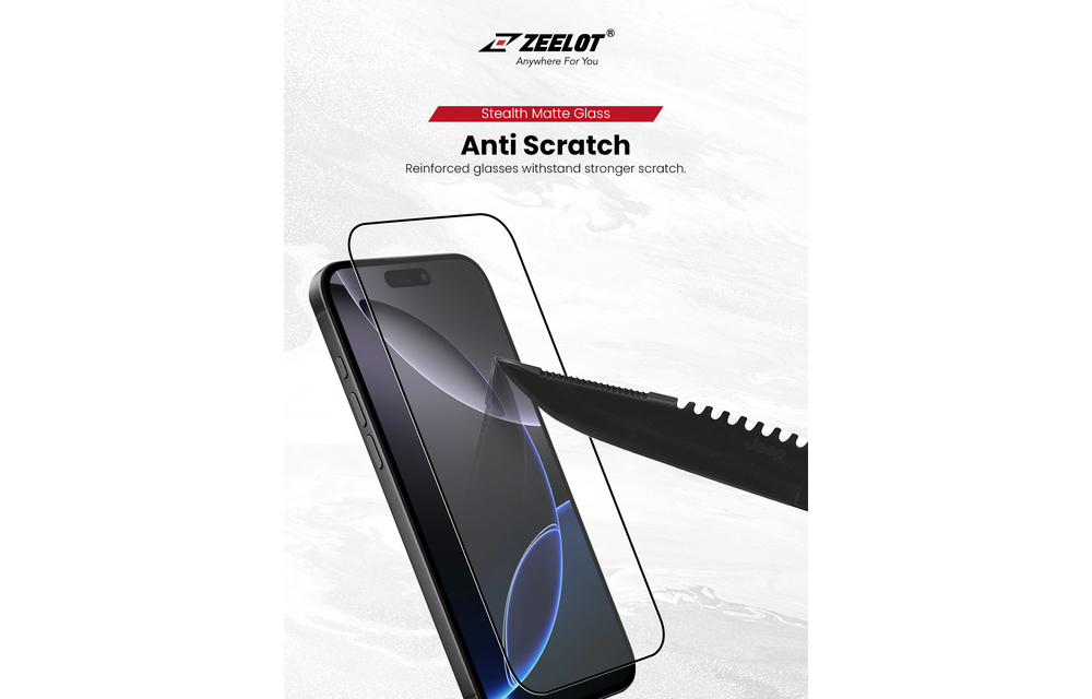 Zeelot Solidsleek 2.5D+ KK9 Supper Glass Protector Stealth Matte with Installation Kit for iPhone 18 Pro - Matte Clear