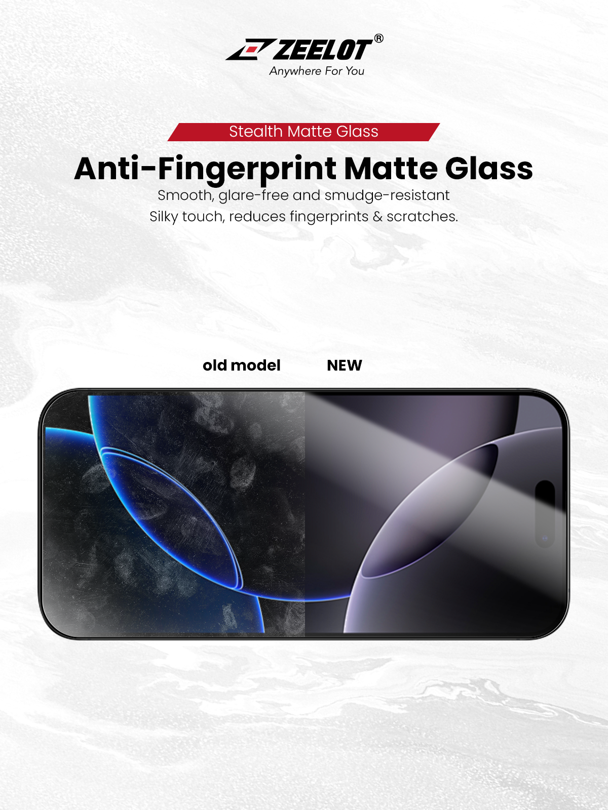 Zeelot Solidsleek 2.5D+ KK9 Supper Glass Protector Stealth Matte with Installation Kit for iPhone 18 Pro - Matte Clear