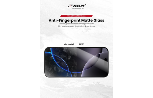 Zeelot Solidsleek 2.5D+ KK9 Supper Glass Protector Stealth Matte with Installation Kit for iPhone 18 Pro Max - Matte Clear