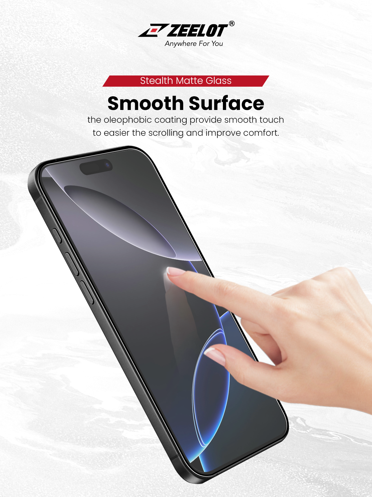 Zeelot Solidsleek 2.5D+ KK9 Supper Glass Protector Stealth Matte with Installation Kit for iPhone 18 Pro Max - Matte Clear