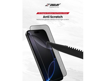 Zeelot Solidsleek 2.5D+ KK9 Supper Glass Protector 26 Degree Shadow Vue with Installation Kit for iPhone 18 Pro - Privacy