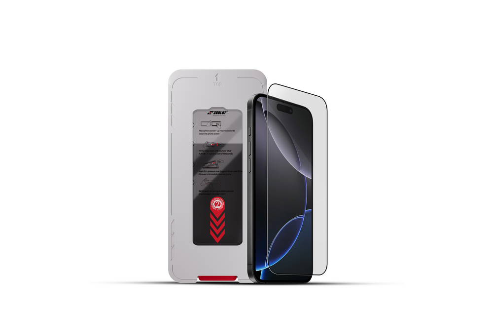 Zeelot Solidsleek 2.5D+ KK9 Supper Glass Protector 26 Degree Shadow Vue with Installation Kit for iPhone 18 Pro - Privacy