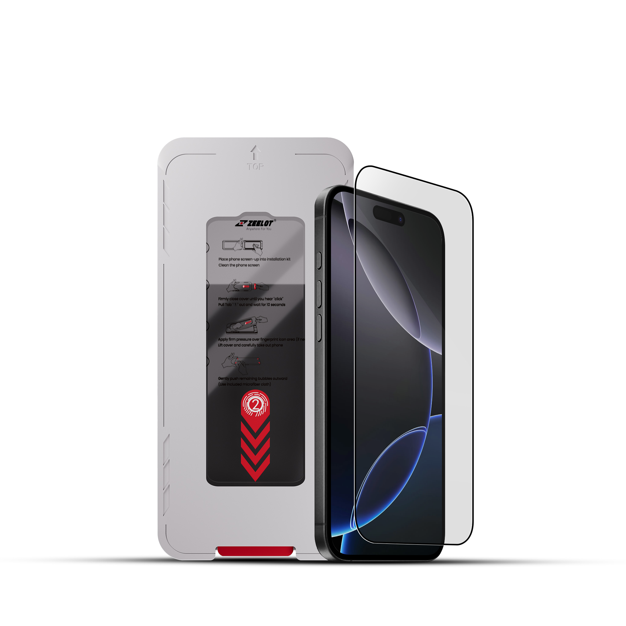 Zeelot Solidsleek 2.5D+ KK9 Supper Glass Protector 26 Degree Shadow Vue with Installation Kit for iPhone 18 Pro - Privacy