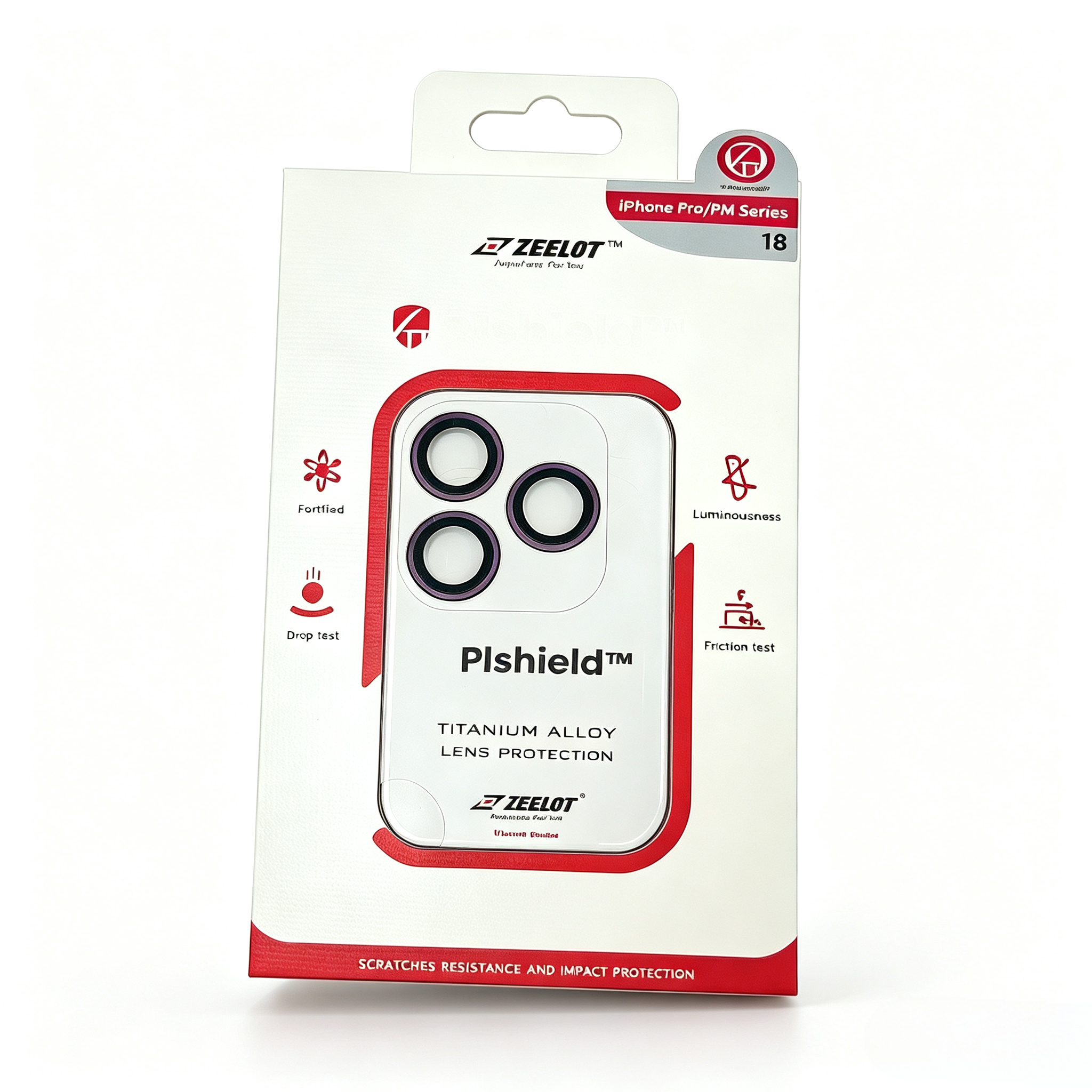 Zeelot Pishield Sturdy Titanium Alloy Lens Protector for iPhone 18 Pro / 18 Pro Max - Burgundy
