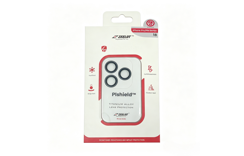 Zeelot Pishield Sturdy Titanium Alloy Lens Protector for iPhone 18 Pro / 18 Pro Max - Black
