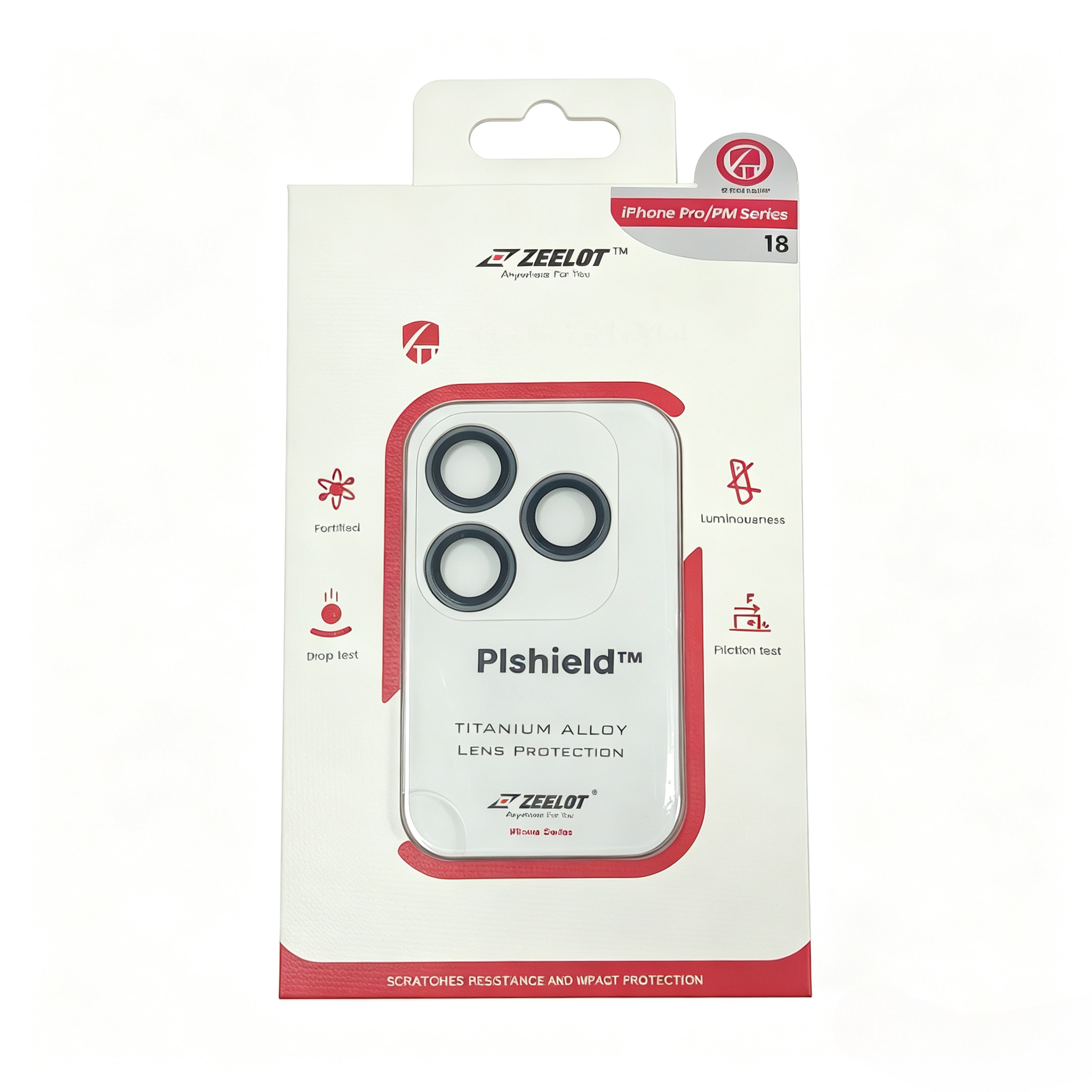 Zeelot Pishield Sturdy Titanium Alloy Lens Protector for iPhone 18 Pro / 18 Pro Max - Black