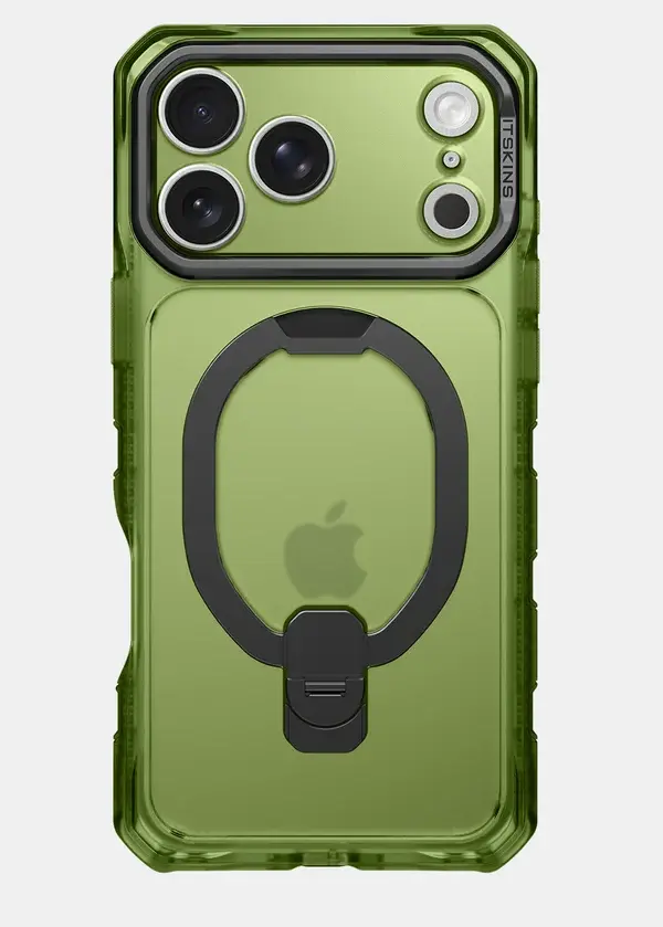 ITSKINS Supreme Frost Stand With MagSafe Case for iPhone 18 Pro Max / 17 Pro Max - Olive Green