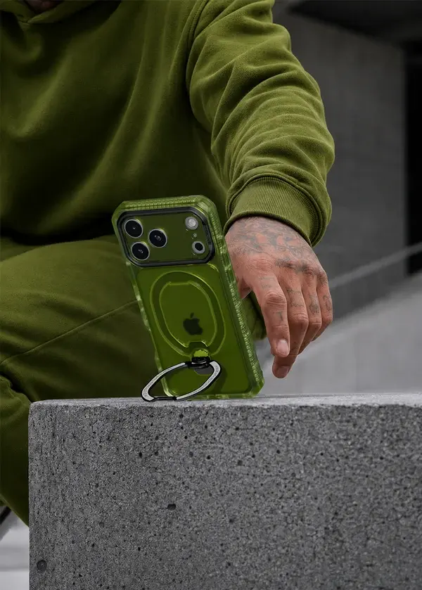 ITSKINS Supreme Frost Stand With MagSafe Case for iPhone 18 Pro Max / 17 Pro Max - Olive Green