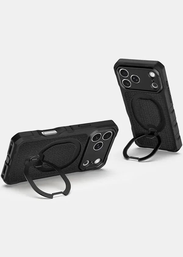 ITSKINS Supreme Nylon Stand with Magsafe Case for iPhone 18 Pro Max / 17 Pro Max - Black