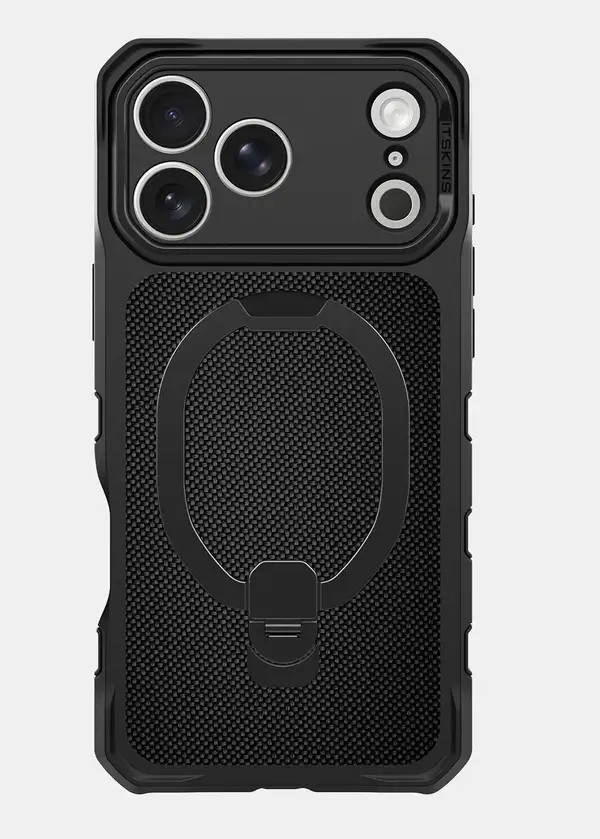 ITSKINS Supreme Nylon Stand with Magsafe Case for iPhone 18 Pro Max / 17 Pro Max - Black