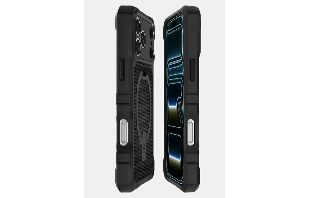 ITSKINS Supreme Nylon Stand with Magsafe Case for iPhone 18 Pro Max / 17 Pro Max - Black
