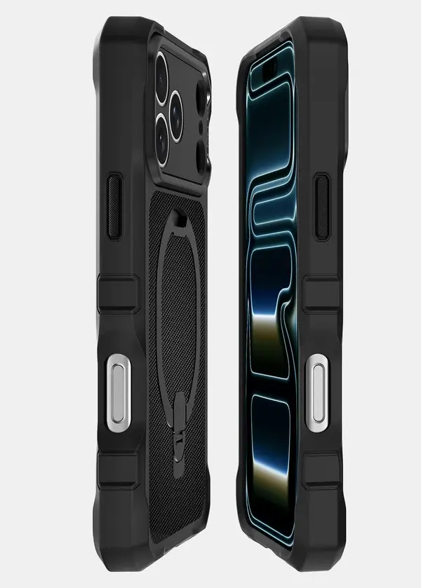 ITSKINS Supreme Nylon Stand with Magsafe Case for iPhone 18 Pro Max / 17 Pro Max - Black