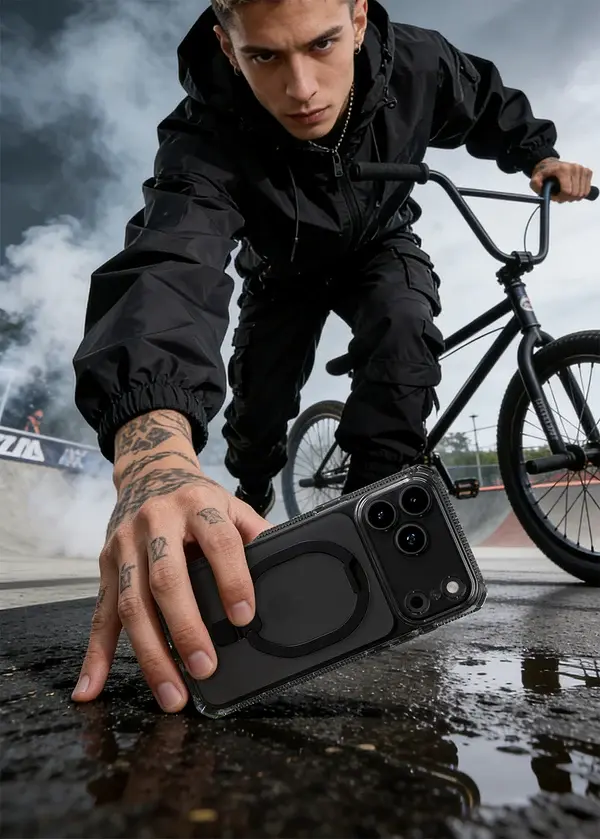 ITSKINS Hybrid R Vapor Stand With MagSafe Case for iPhone 18 Pro Max / 17 Pro Max - Smoke