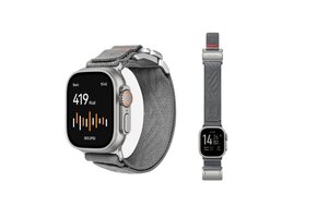 AULUMU C03 Titanium Alloy Mag Buckle Nylon Strap Quick-Release Band for Apple Watch Ultra 49mm & 42,44,45.46mm - Titanium Grey