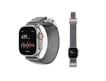 AULUMU C03 Titanium Alloy Mag Buckle Nylon Strap Quick-Release Band for Apple Watch Ultra 49mm & 42,44,45.46mm - Titanium Grey