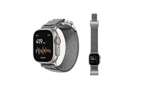 AULUMU C03 Titanium Alloy Mag Buckle Nylon Strap Quick-Release Band for Apple Watch Ultra 49mm & 42,44,45.46mm - Titanium Grey