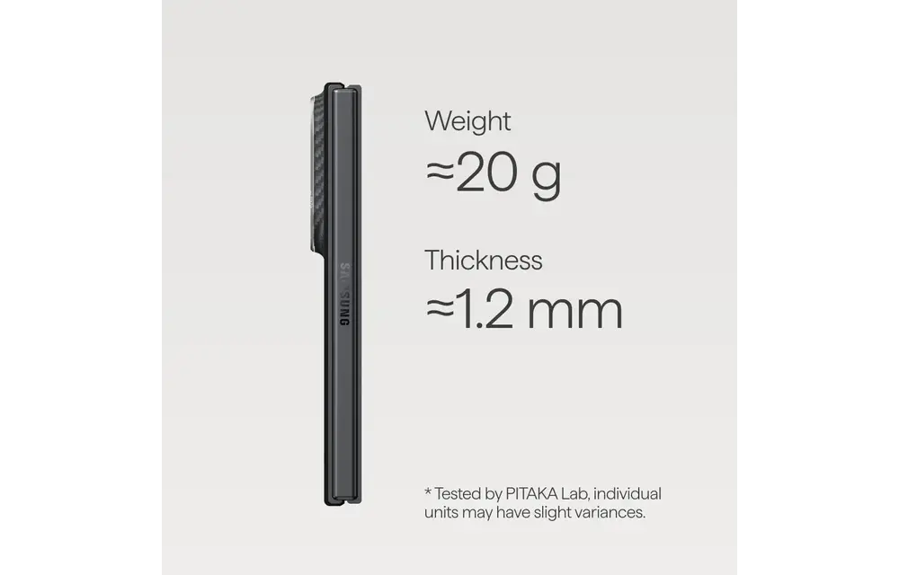 Pitaka Ultra Slim Edge MagSafe Case for Samsung Galxay Z Fold 8 - Black/Grey