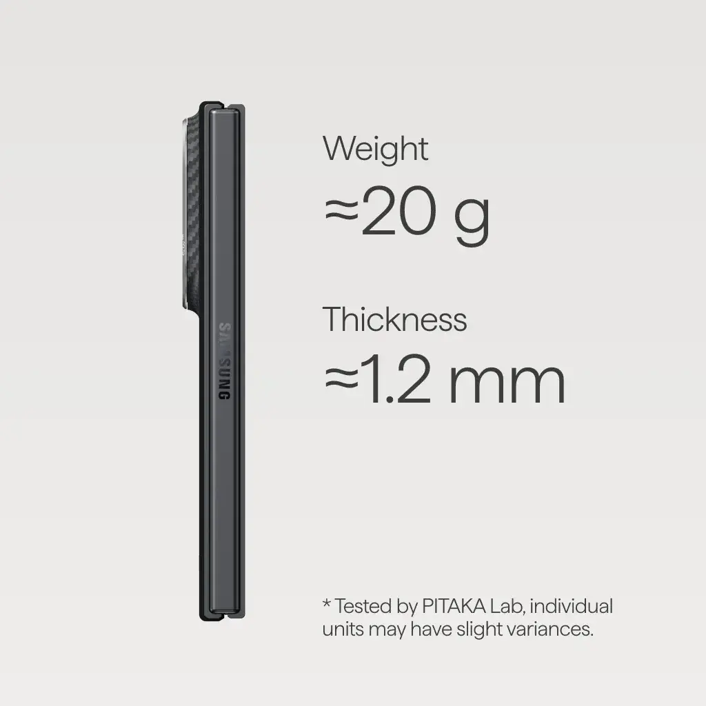 Pitaka Ultra Slim Edge MagSafe Case for Samsung Galxay Z Fold 8 - Black/Grey