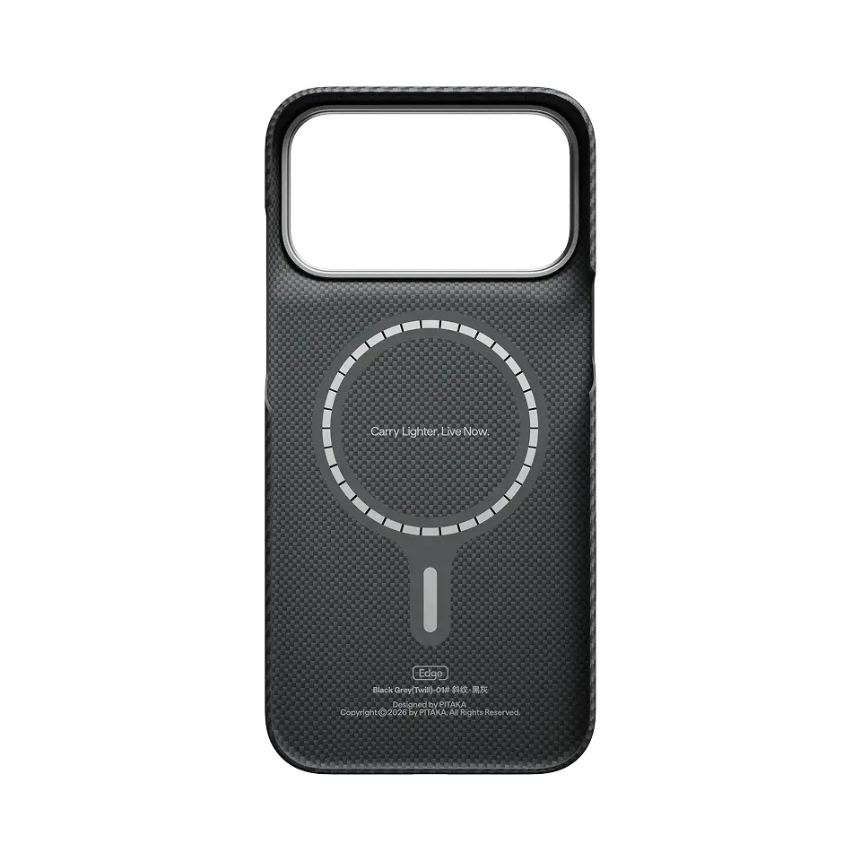 Pitaka Ultra Slim PitaTap MagSafe Case for iPhone 18 Pro Max / 17 Pro Max - Black/Grey