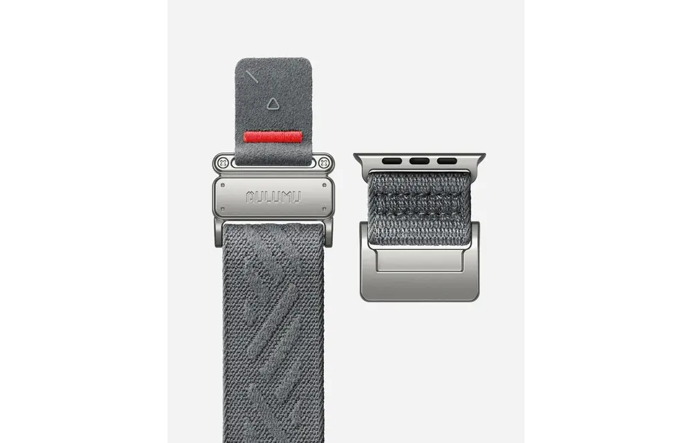 AULUMU C03 Titanium Alloy Mag Buckle Nylon Strap Quick-Release Band for Apple Watch Ultra 49mm & 42,44,45.46mm - Titanium Grey
