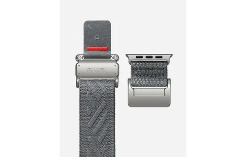 AULUMU C03 Titanium Alloy Mag Buckle Nylon Strap Quick-Release Band for Apple Watch Ultra 49mm & 42,44,45.46mm - Titanium Grey