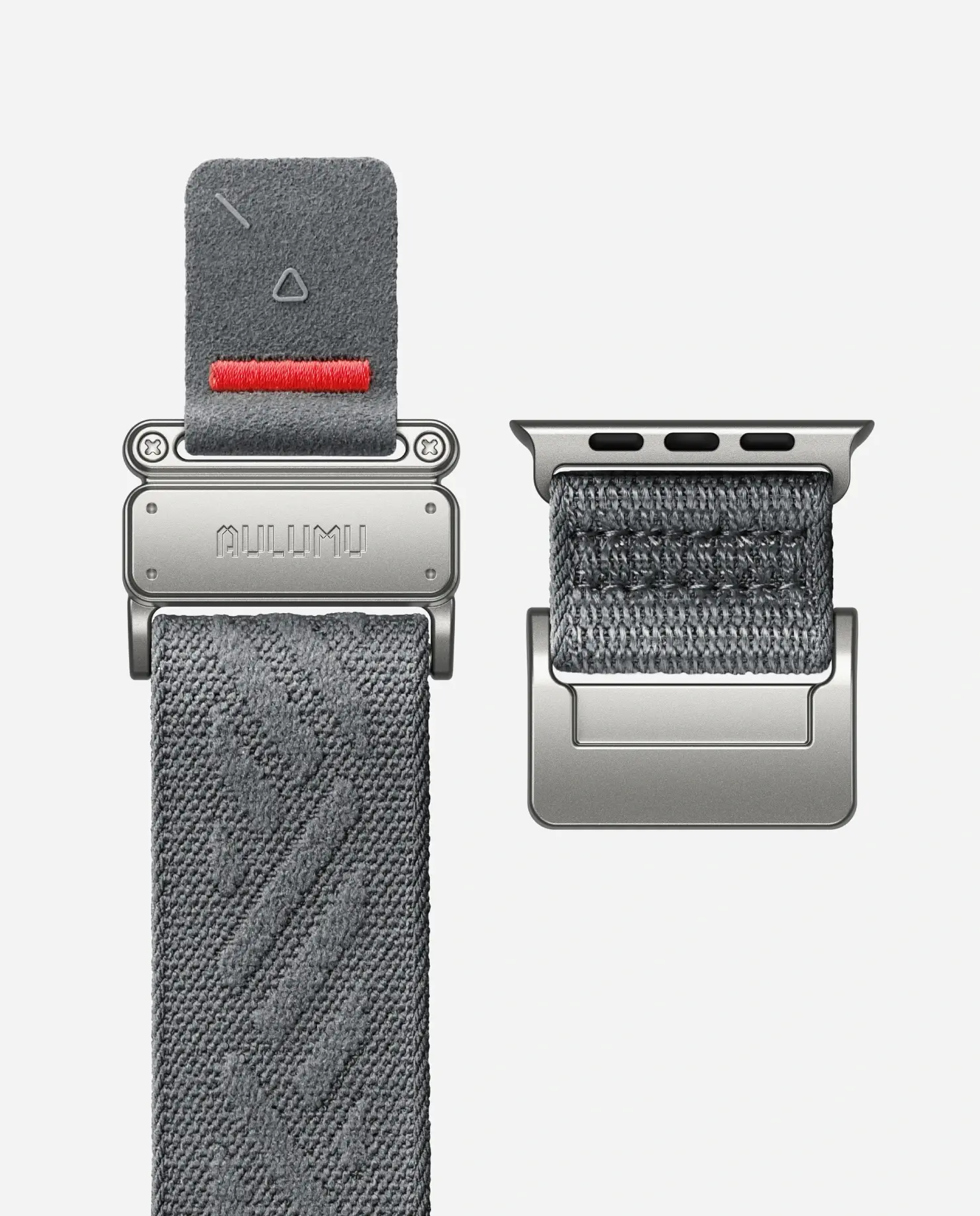 AULUMU C03 Titanium Alloy Mag Buckle Nylon Strap Quick-Release Band for Apple Watch Ultra 49mm & 42,44,45.46mm - Titanium Grey