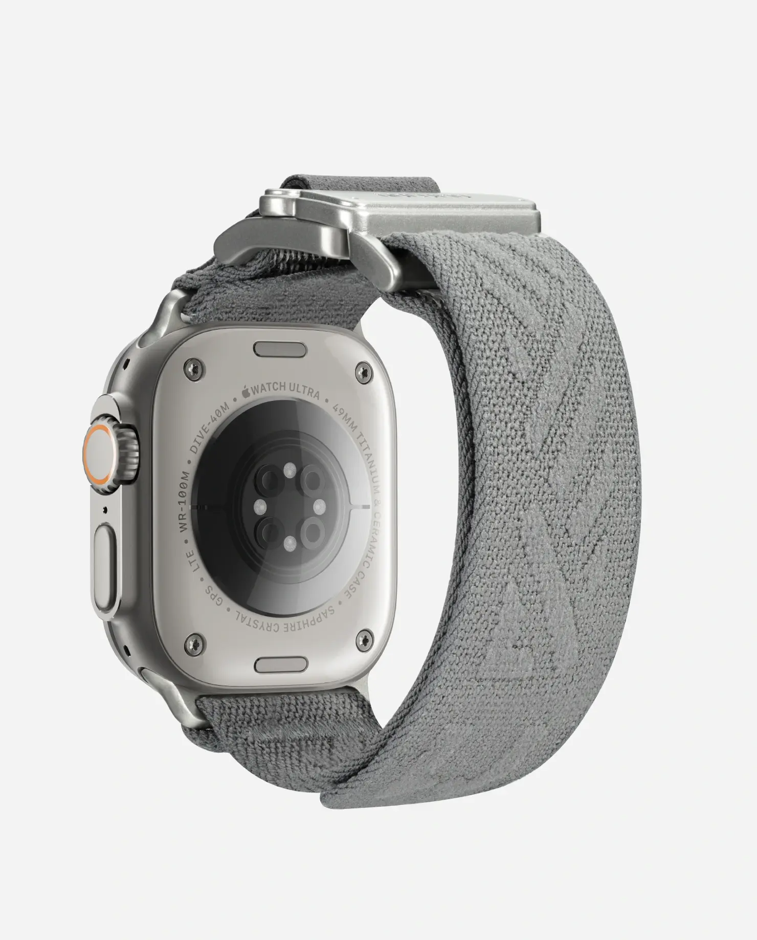 AULUMU C03 Titanium Alloy Mag Buckle Nylon Strap Quick-Release Band for Apple Watch Ultra 49mm & 42,44,45.46mm - Titanium Grey