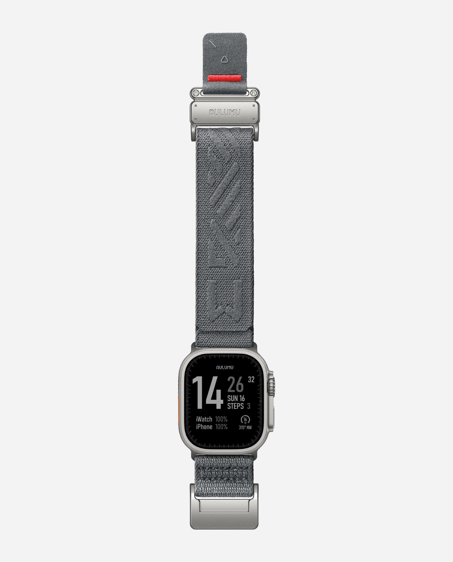 AULUMU C03 Titanium Alloy Mag Buckle Nylon Strap Quick-Release Band for Apple Watch Ultra 49mm & 42,44,45.46mm - Titanium Grey