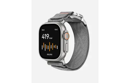 AULUMU C03 Titanium Alloy Mag Buckle Nylon Strap Quick-Release Band for Apple Watch Ultra 49mm & 42,44,45.46mm - Titanium Grey