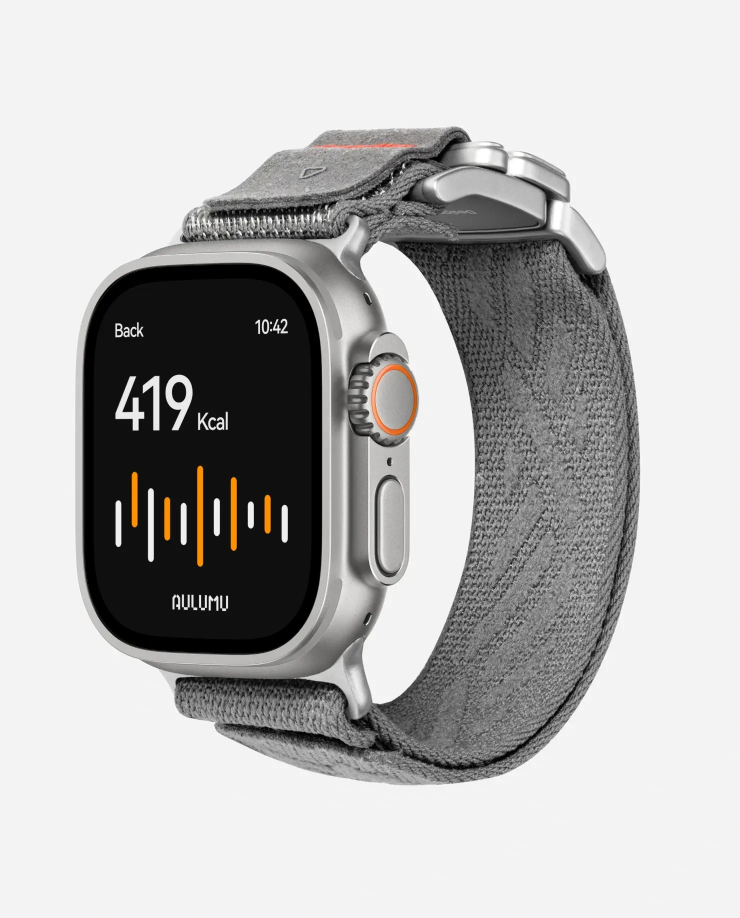 AULUMU C03 Titanium Alloy Mag Buckle Nylon Strap Quick-Release Band for Apple Watch Ultra 49mm & 42,44,45.46mm - Titanium Grey