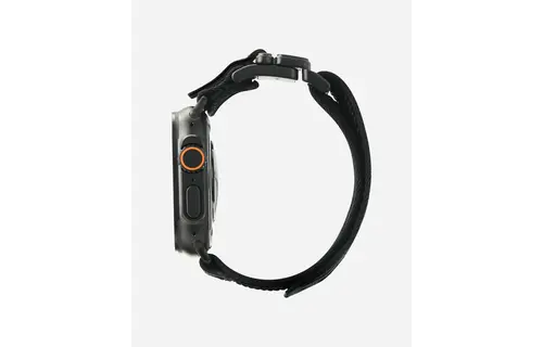 AULUMU C03 Titanium Alloy Mag Buckle Nylon Strap Quick-Release Band for Apple Watch Ultra 49mm & 42,44,45.46mm - Titanium Black
