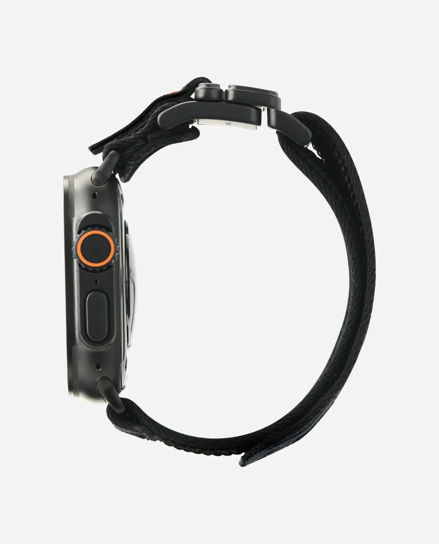 AULUMU C03 Titanium Alloy Mag Buckle Nylon Strap Quick-Release Band for Apple Watch Ultra 49mm & 42,44,45.46mm - Titanium Black