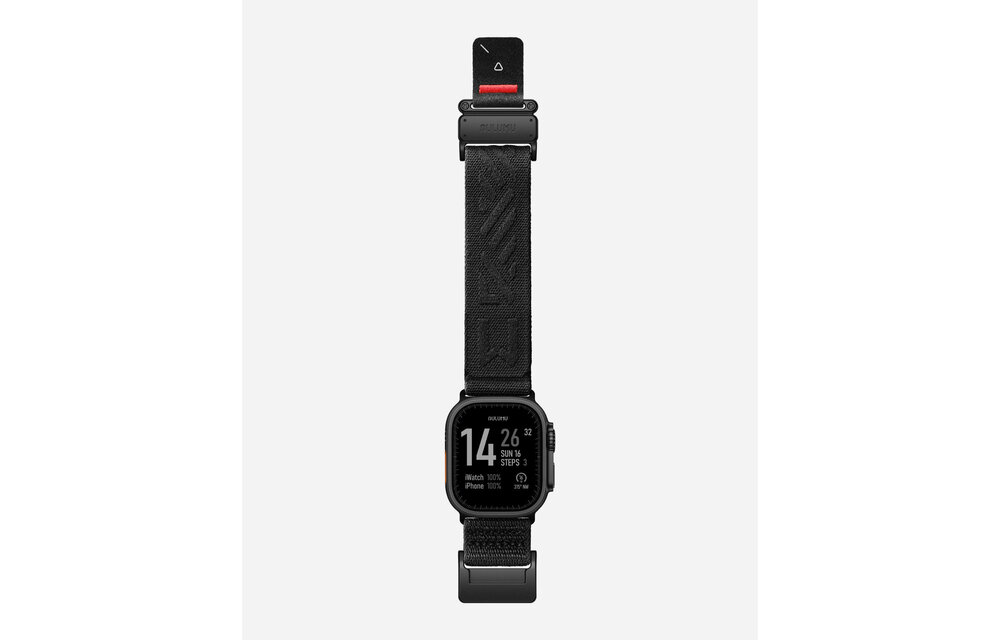 AULUMU C03 Titanium Alloy Mag Buckle Nylon Strap Quick-Release Band for Apple Watch Ultra 49mm & 42,44,45.46mm - Titanium Black