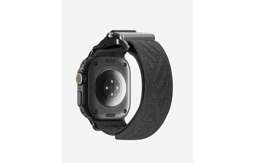 AULUMU C03 Titanium Alloy Mag Buckle Nylon Strap Quick-Release Band for Apple Watch Ultra 49mm & 42,44,45.46mm - Titanium Black