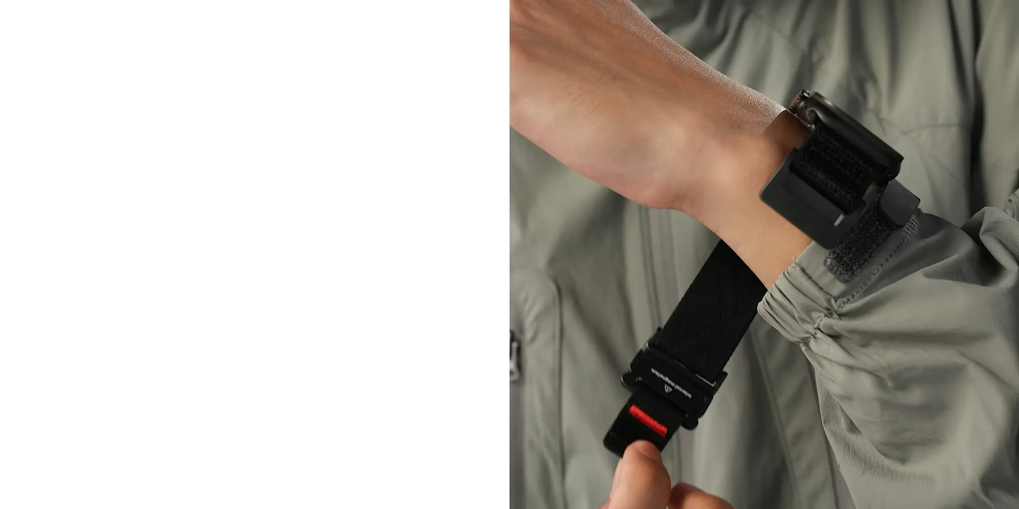 AULUMU C03 Titanium Alloy Mag Buckle Nylon Strap Quick-Release Band for Apple Watch Ultra 49mm & 42,44,45.46mm - Titanium Black