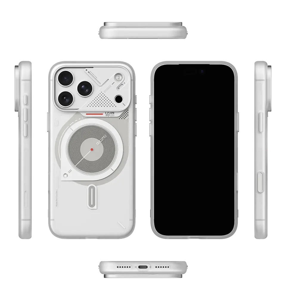 AULUMU A18 Frosted MagSafe Case Subtle Glow-in-the -Dark for iPhone 18 Pro / 17 Pro - Translucent White