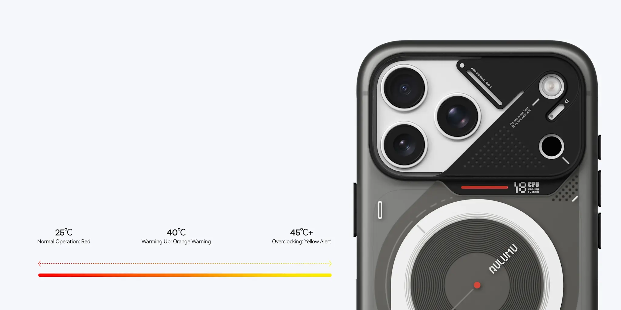 AULUMU A18 Frosted MagSafe Case Subtle Glow-in-the -Dark for iPhone 18 Pro / 17 Pro - Translucent White