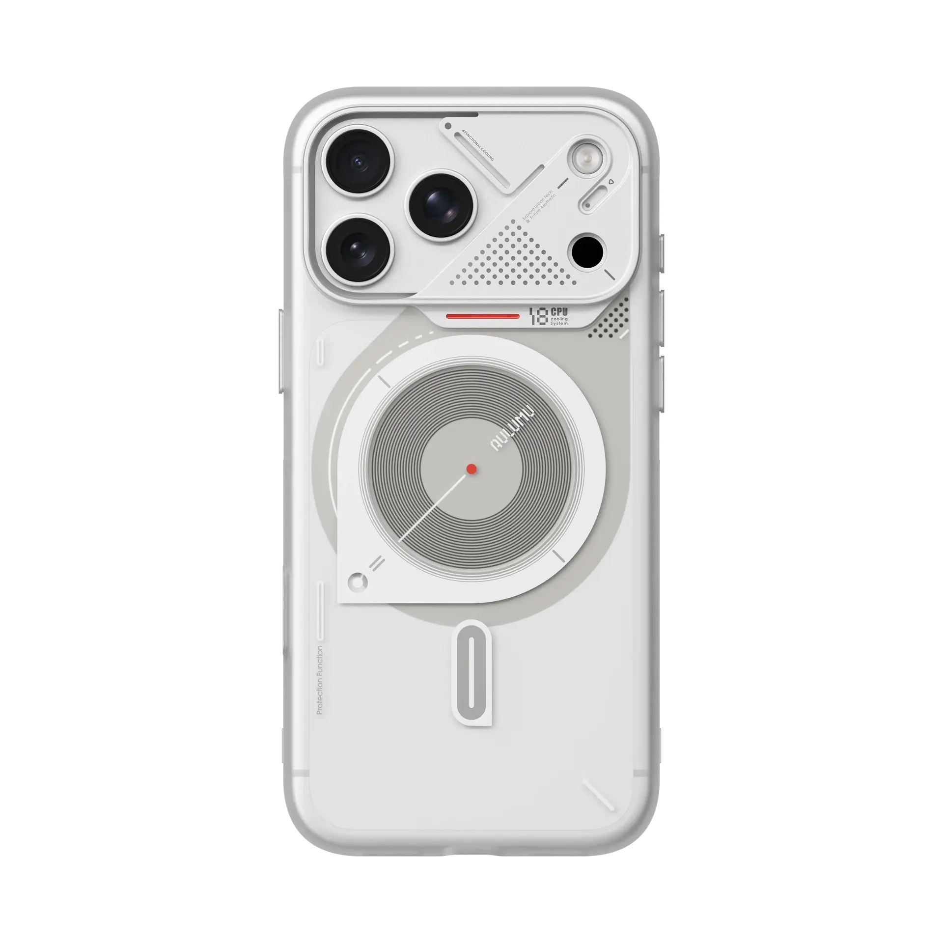 AULUMU A18 Frosted MagSafe Case Subtle Glow-in-the -Dark for iPhone 18 Pro / 17 Pro - Translucent White