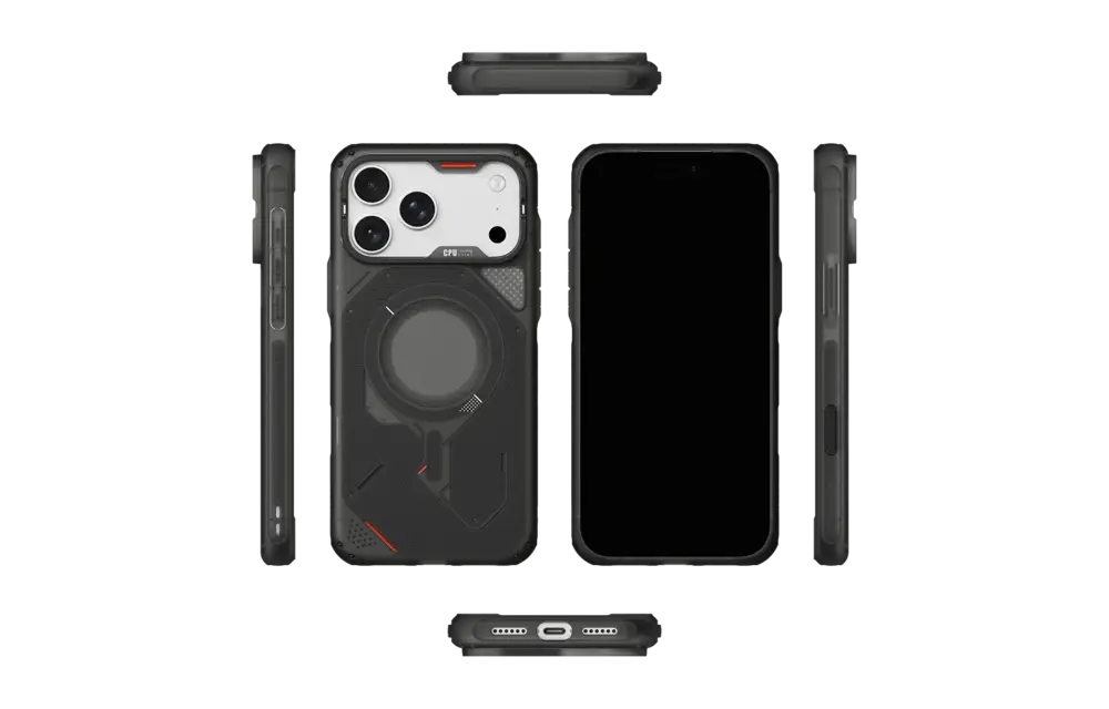 AULUMU A18 Rugged Outdoor MagSafe Case for iPhone 18 Pro / 17 Pro - Translucent Black