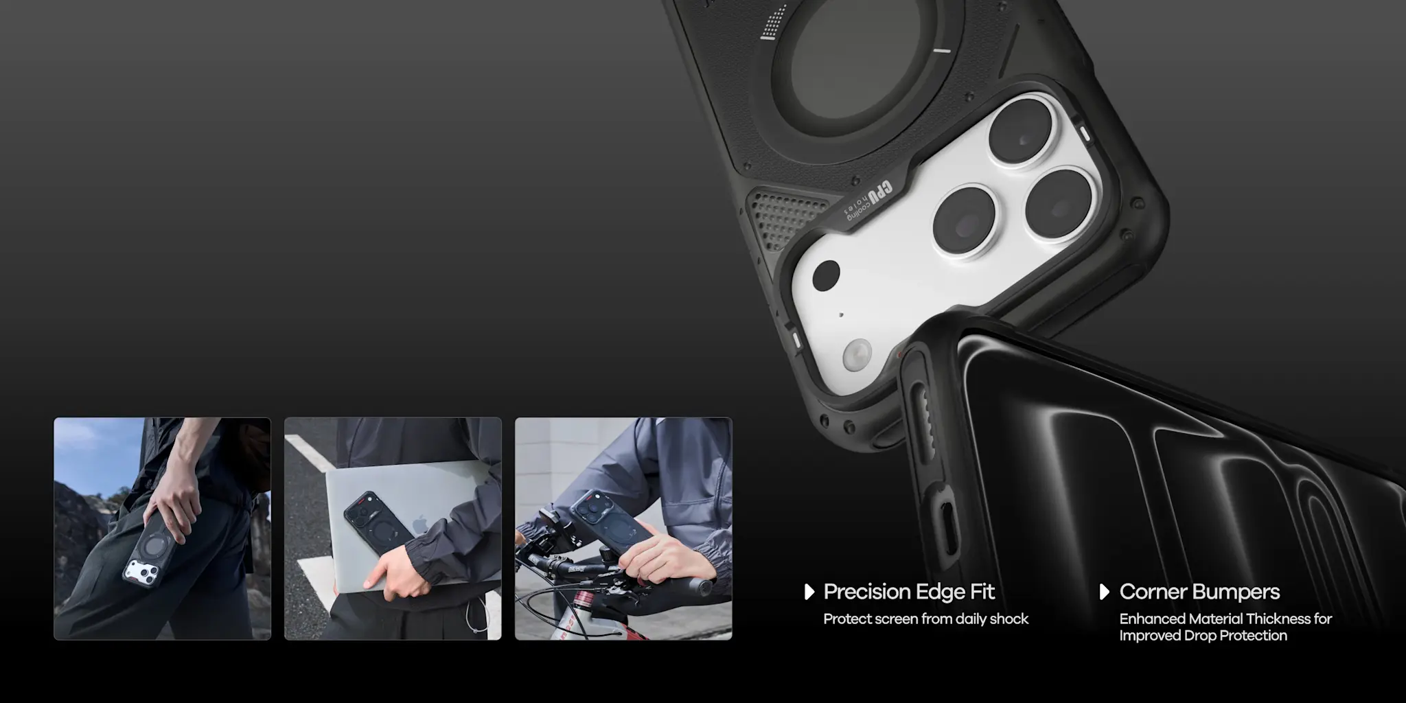 AULUMU A18 Rugged Outdoor MagSafe Case for iPhone 18 Pro / 17 Pro - Translucent Black