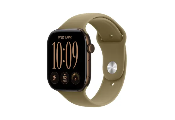 Apple Watch Series 12 GPS, 42mm Aluminium Case with Olive Sport Band M/S - Dark Bronze