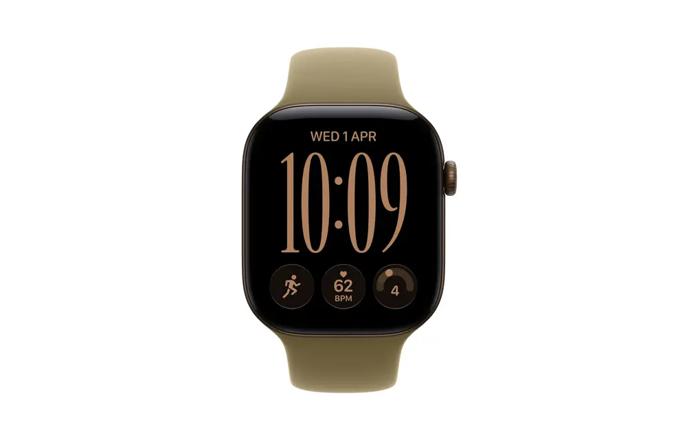 Apple Watch Series 12 GPS, 42mm Aluminium Case with Olive Sport Band M/S - Dark Bronze