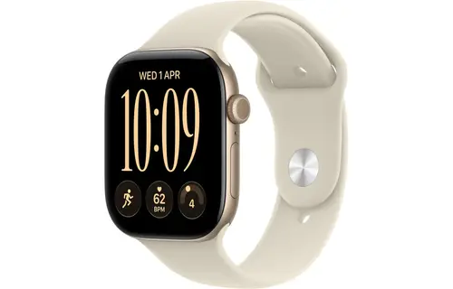 Apple Watch Series 12 GPS, 42mm Aluminium Case with Sand Sport Band M/L - Light Gold