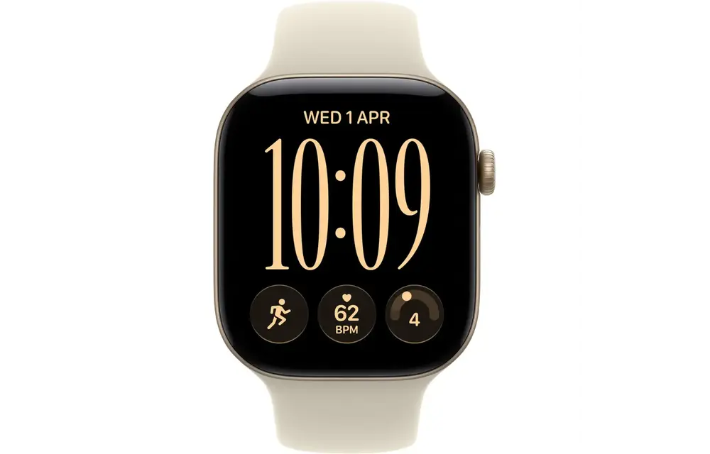 Apple Watch Series 12 GPS, 42mm Aluminium Case with Sand Sport Band M/L - Light Gold