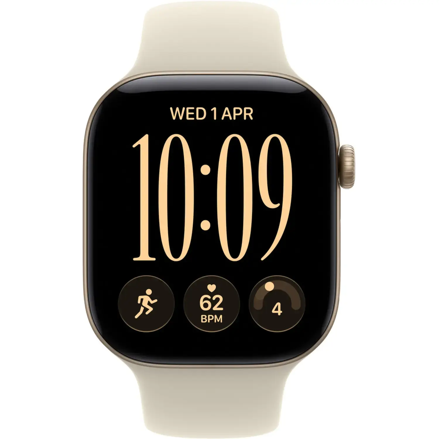 Apple Watch Series 12 GPS, 42mm Aluminium Case with Sand Sport Band M/L - Light Gold
