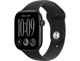 Apple Watch Series 12 GPS, 46mm Aluminium Case with Black Sport Band M/S - Black
