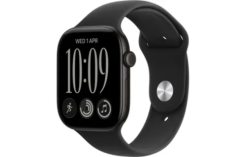 Apple Watch Series 12 GPS, 46mm Aluminium Case with Black Sport Band M/S - Black