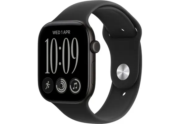 Apple Watch Series 12 GPS, 46mm Aluminium Case with Black Sport Band M/S - Black