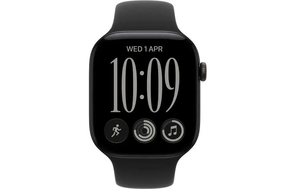 Apple Watch Series 12 GPS, 46mm Aluminium Case with Black Sport Band M/S - Black